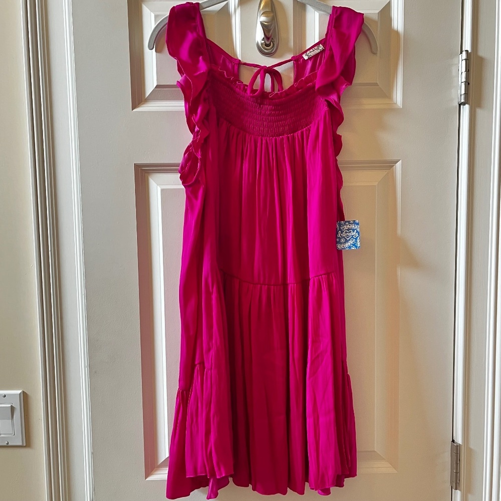 Free People Intimately Want Your Love Mini Dress Deep Orchid Size L NWT Boho